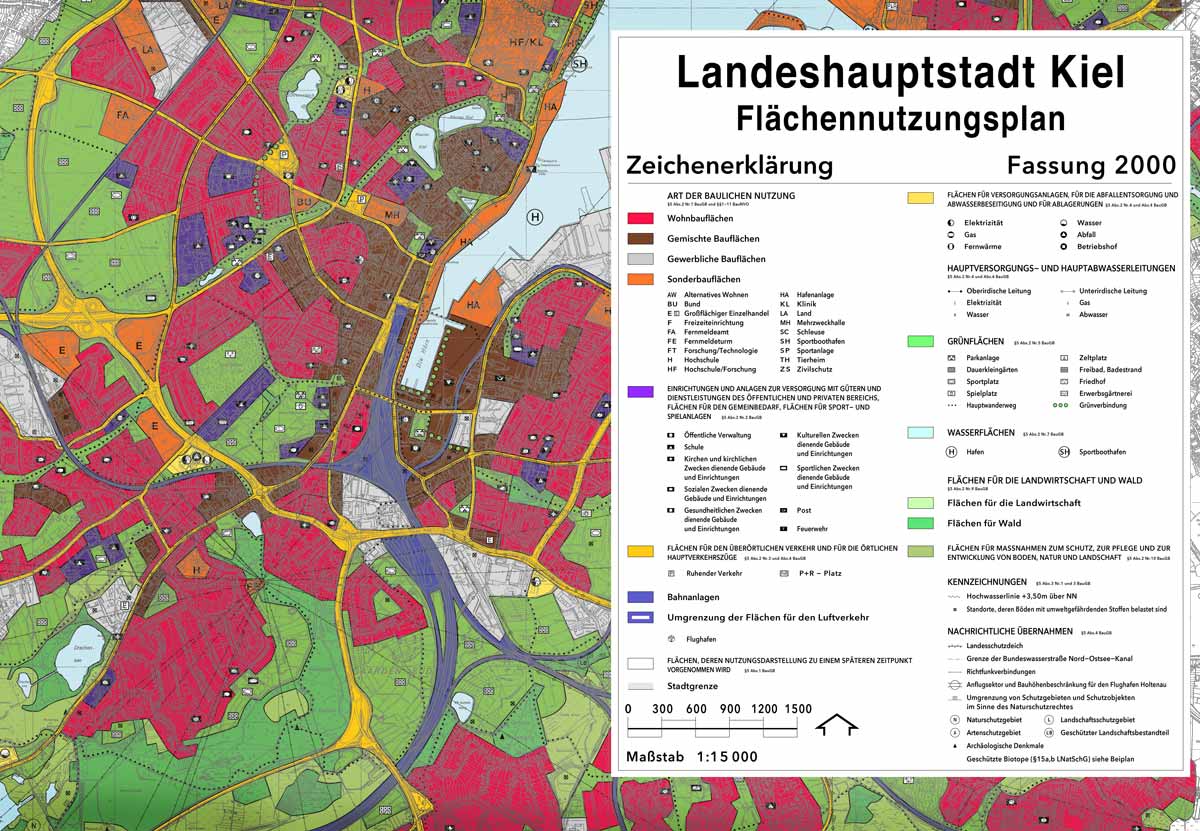 Ausschnitt aus dem Flächennutzungsplan der Landeshauptstadt Kiel